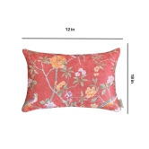 Blush Chinoiserie Crushed Velvet Cushion Cover (Multicolour, 12 x 18 inches)