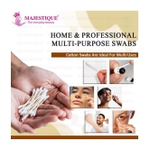 Majestique 100Pcs Paper Cotton Swabs Sticks, Flat Box, Soft Gentle on Face, Ear Cleaning - Pack of 2