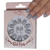 SHORT GLOSSY NAILS-(NAIL KIT INCLUDED)-Dim Gray