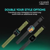 Croma Stride Smartwatch with Bluetooth Calling (48mm IPS Display, IP68 Sweat Resistant, Black Strap)