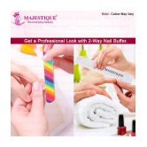 Majestique 3Pcs Double Sides Colorful Nail Filer Set, Washable & Reusable Color May Vary