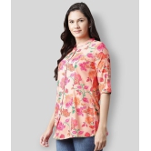 Divena - Peach Rayon Womens Tunic ( Pack of 1 ) - 5XL