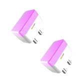 Gearup Jugnu 1 Watt Plug Led Bulb For Bedroom, Living Room, Direct Socket Night Lamp (Pink, Pack Of 2)