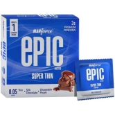 MANFORCE Epic Desire Super Thin Premium Condoms for Men  Silk Chocolate Flavour Condom  (3 Sheets)