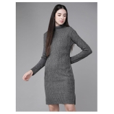 The Dry State Woollen Grey Bodycon Dress - Single - XL