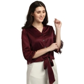 Smarty Pants Maroon Satin Shirt - Single - None