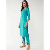 Pannkh Viscose Printed Straight Womens Kurti - Sea Green ( Pack of 1 ) - None