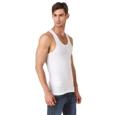 Men's Regular Cotton Sleeveless White Vests (PACK OF 10)
