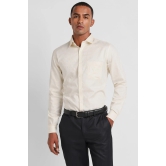 Men Cream Regular Fit Formal Full Sleeves Formal Shirt