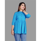 SIPET - Light Blue Rayon Womens A-Line Top ( Pack of 1 ) - None