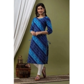 Lee Moda - Blue Cotton Blend Womens Straight Kurti ( Pack of 1 ) - XXL