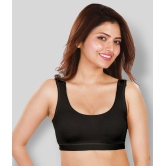 Dermawear Black Poly Cotton Solid Sports Bra - S