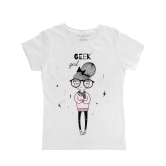 Geek Girl Tshirt-10-11 Years / White