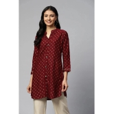 JC4U - Maroon Rayon Womens Straight Kurti ( Pack of 1 ) - None