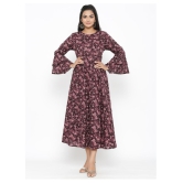 miravan - Maroon Cotton Women's Anarkali Kurti - M