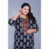 JC4U Cotton Embroidered Straight Womens Kurti - Black ( Pack of 1 ) - None