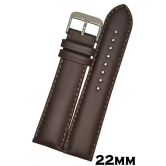 Exelent 22mm Plain Padded Ogive Tip Leather Watch Strap/Watch Band for Men Women Dark Brown