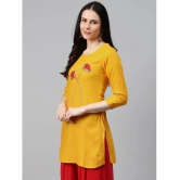 JC4U - Mustard Rayon Womens Straight Kurti ( Pack of 1 ) - None