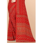 LEELAVATI - Red Georgette Saree With Blouse Piece ( Pack of 1 ) - Red