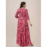 Frionkandy Rayon Printed Ankle Length Womens Gown - Pink ( Pack of 1 ) - None