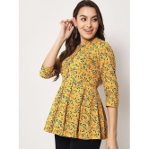 Kbz - Yellow Cotton Women's Tunic ( Pack of 1 ) - None