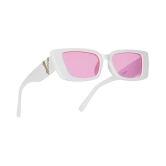 Creature - White Rectangular Sunglasses ( Pack of 1 ) - Medium