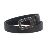 Zacharias - Black Faux Leather Mens Casual Belt ( Pack of 1 ) - None