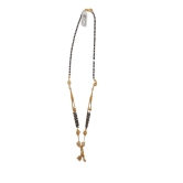 1 gm Gold Mangalsutra with Black Beads for Women