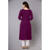 JASH CREATION - Magenta Rayon Womens Straight Kurti ( Pack of 1 ) - None