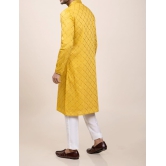 Yellow Sequin Embroidery Chikankari Kurta