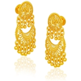 LUV FASHION Golden Jhumki Earrings ( Pack of 1 ) - Golden