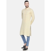 Men Fawn Hemp Long Kurta