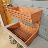 BARISH - Planter Basket 2 Tier I Handcrafted with Rubberwood | Planter Baskets for Living Room | Storage Baskets | Ideal for Gifting I 18 x 18 x 13 Inches