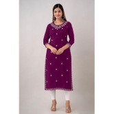 Kapadia - Magenta Rayon Womens Straight Kurti ( Pack of 1 ) - None