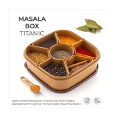 NA - SQUARE MASALA BOX Plastic Assorted Spice Container ( Set of 1 ) - Assorted