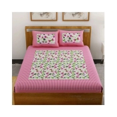 Uniqchoice Cotton Double Bedsheet with 2 Pillow Covers - Pink