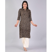 MAUKA Rayon Printed Kurti With Palazzo Women's Stitched Salwar Suit - Black ( Pack of 1 ) - None