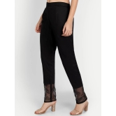 Women Black Solid Regular Fit Trouser