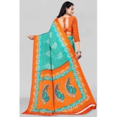 LEELAVATI - Orange Crepe Saree With Blouse Piece ( Pack of 1 ) - Orange