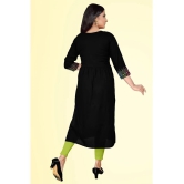 haya fashion - Black Rayon Womens Straight Kurti ( Pack of 1 ) - None