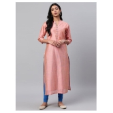 KSUT Peach Silk Straight Kurti - L