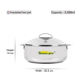 HomePro Casserole 3500Ml Gas Lighter Silver Steel Serve Casserole ( Set of 2 , 3500 mL ) - Silver