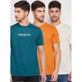 UBX - Teal Cotton Blend Regular Fit Mens T-Shirt ( Pack of 3 ) - None