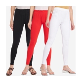 SELETA - Multicolor Cotton Women's Leggings ( Pack of 3 ) - None