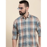 Dillinger 100% Cotton Regular Fit Checks Full Sleeves Mens Casual Shirt - Blue ( Pack of 1 ) - None