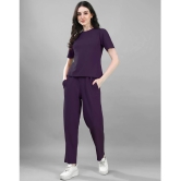 Selvia Purple Solid Pant Top Set - None