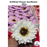 CAKE DECOR™ Scented Sunflower Artificial Flower For Cake Decoration ( 5 Pcs pack )-WHITE