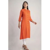 MAUKA - Orange Rayon Womens Straight Kurti ( Pack of 1 ) - 4XL