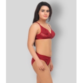 TCG Maroon Lace Bra & Panty Set - 36