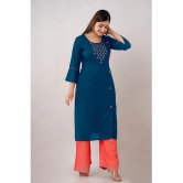 Kapadia - Teal Rayon Womens Straight Kurti ( Pack of 1 ) - None